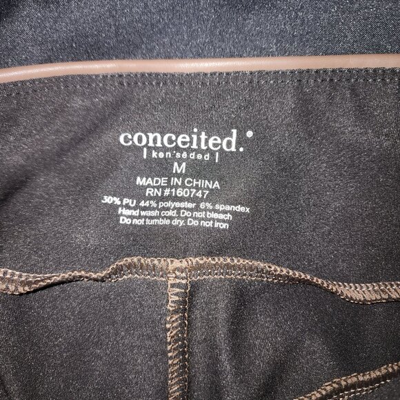 Conceited Faux Leather Leggings in Brown/Chocolate | Medium - Picture 3 of 4